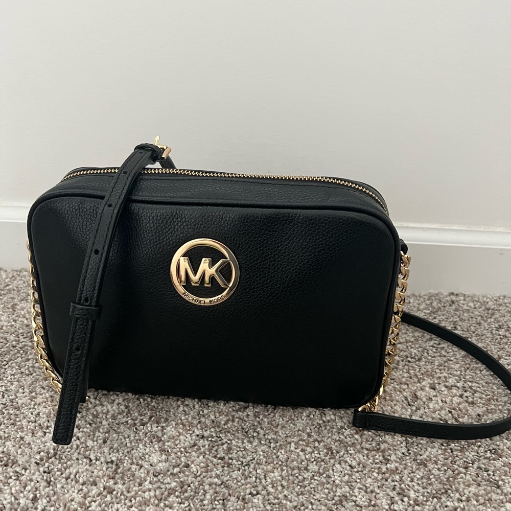Michael Kors black camera style bag
